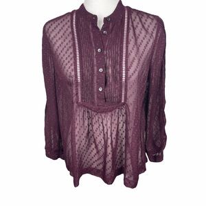 Madewell Plum Sheer Blouse